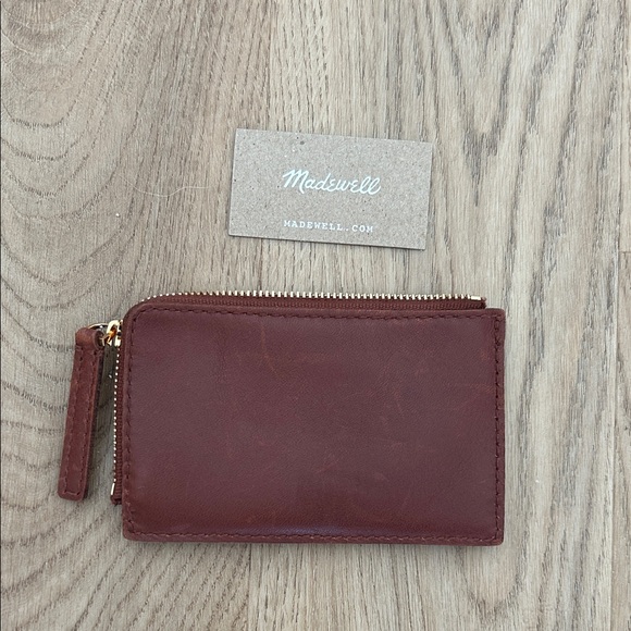 Madewell Brown Leather Essential Zip Card Case Wallet - Picture 6 of 6